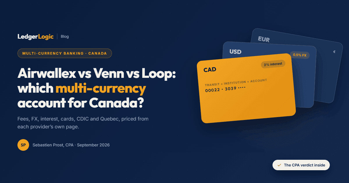 Airwallex vs Venn vs Loop (2026): Which Multi-Currency Business Account for Canada?