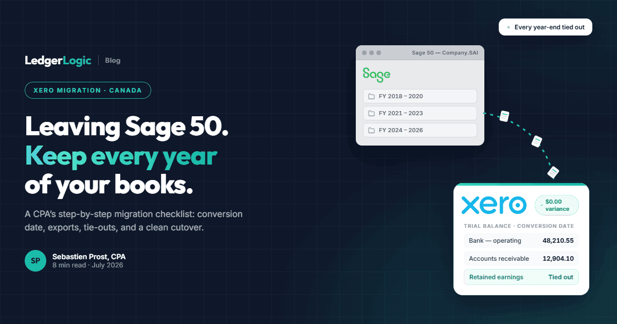 Sage to Xero Migration (Sage 50 Canada) | Checklist