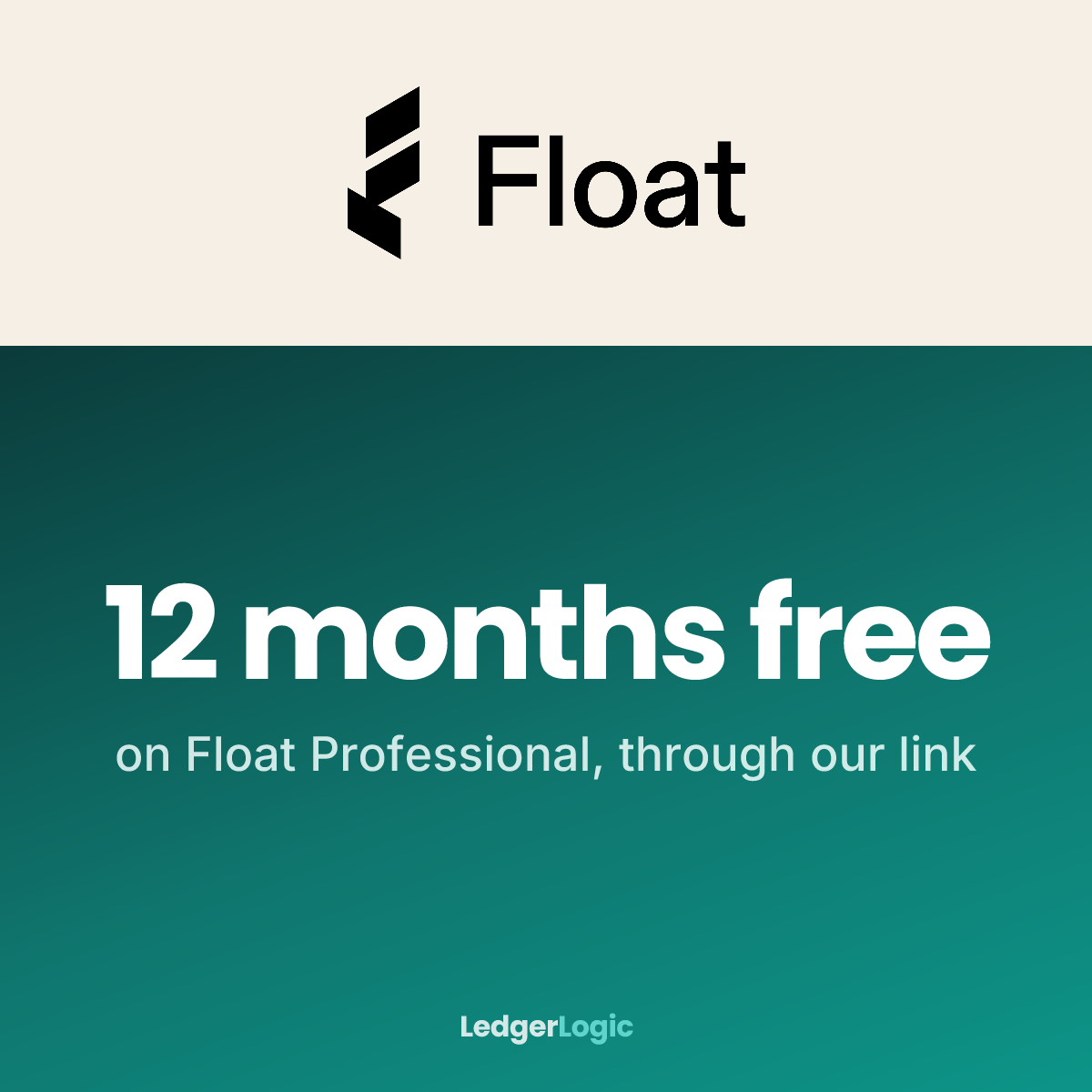 Float promo: 12 months free on Float Professional, through LedgerLogic's link