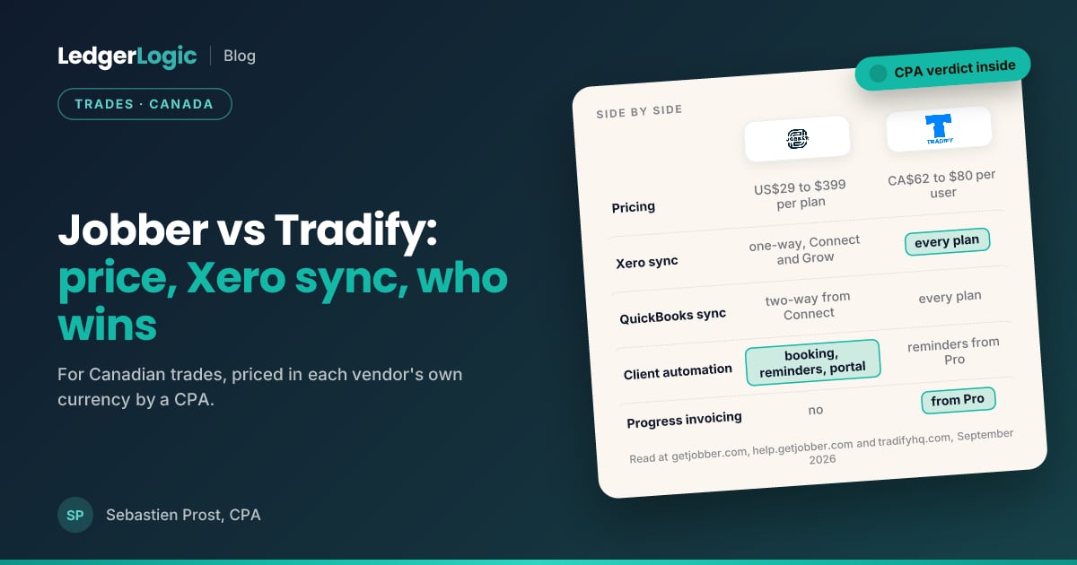 Jobber vs Tradify for Canadian Trades (2026): Price, Xero Sync, Who Wins